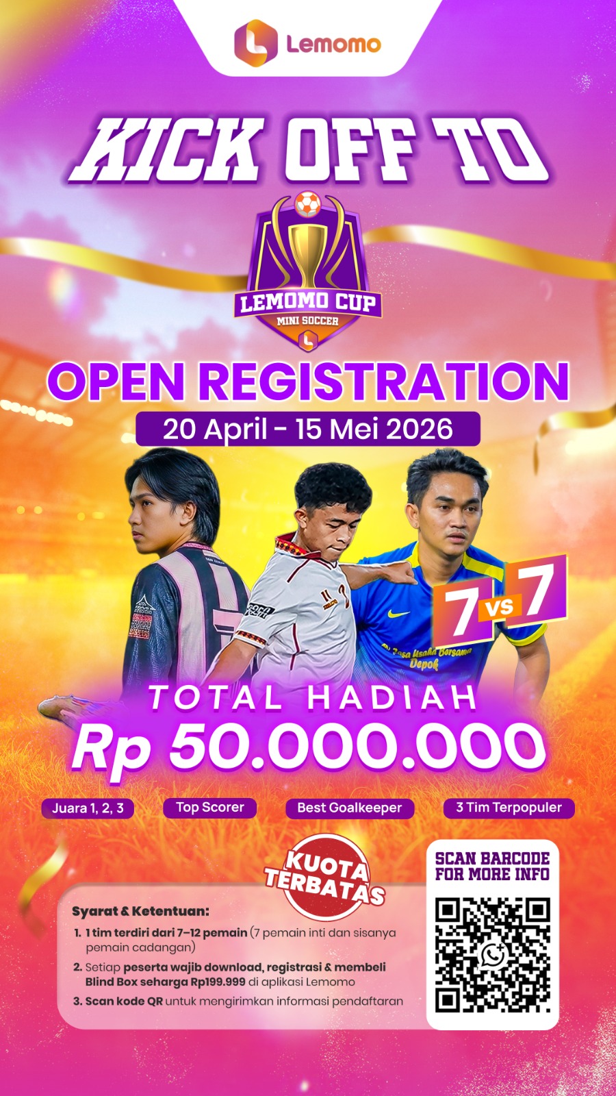 OPEN REGISTRATION LEMOMO CUP 2026