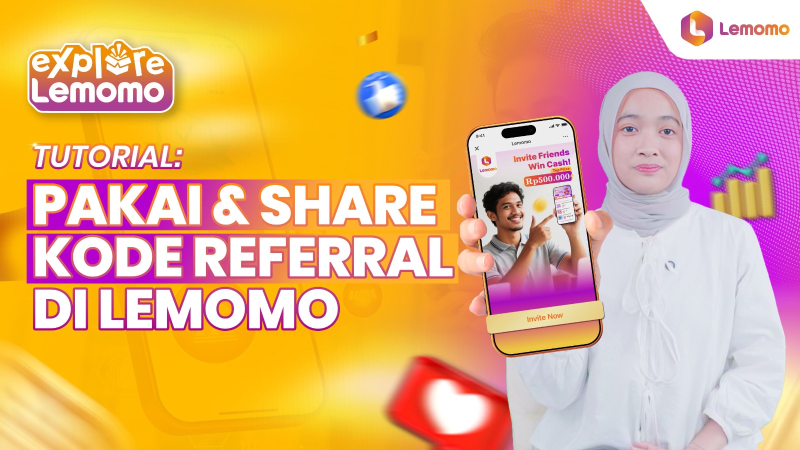 TUTORIAL PAKAI & SHARE KODE REFERRAL DI LEMOMO